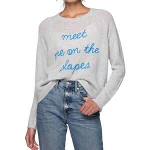 NEW GOLDEN SUN meet me on the slopes cashmere sweater in grey